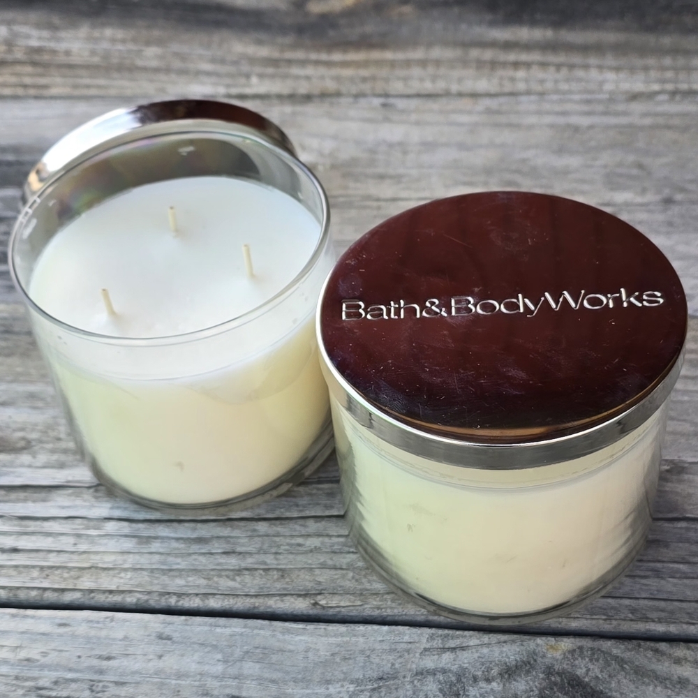 Bath & Body Works Cream Candle Set Snowed In